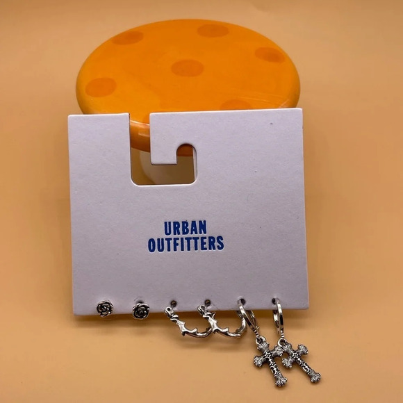 UO Cross & Thorn Hoop Earring Set, NWT - Picture 3 of 5